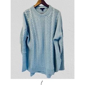 J.Crew XLarge Oversized Knitted Sweater Wool Blend Light Blue